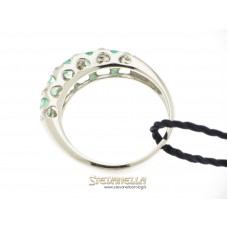BLISS anello Color oro bianco 18kt smeraldi e diamanti referenza 20046611